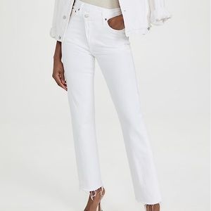 *NWT* Agolde Criss Cross Straight Jeans in White